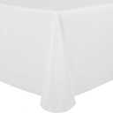 Ultimate Textile 70 x 104in Oval Tablecloth - Polyester Linen Table Cloth with Seamless Design, Machine Washable & Stain Resistant - White, 104" X 70" (Oval)