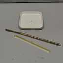 Pickpiff Necklace Holder Stand with Ceramic Base: 12" Jewelry Tree Display Organizer for Necklaces, Bracelets, Rings, Earrings, Tall Gold Stand for Women, Aesthetic Room Dcor (5.8" Base, White)