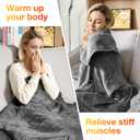 WOOMER Heated Throw Electric Throw(50"x 60"), Soft Flannel Fast Heating Blanket, 4 Heating Levels & 4H Auto Off, Machine Washable, Over-Heat Protection