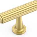 Amerdeco 10 Pack Brushed Gold Cabinet Knobs 1.3 Inch(32mm) Single Hole Zinc Solid Kitchen Cabinet Handles Round Cabinet Drawer Pulls