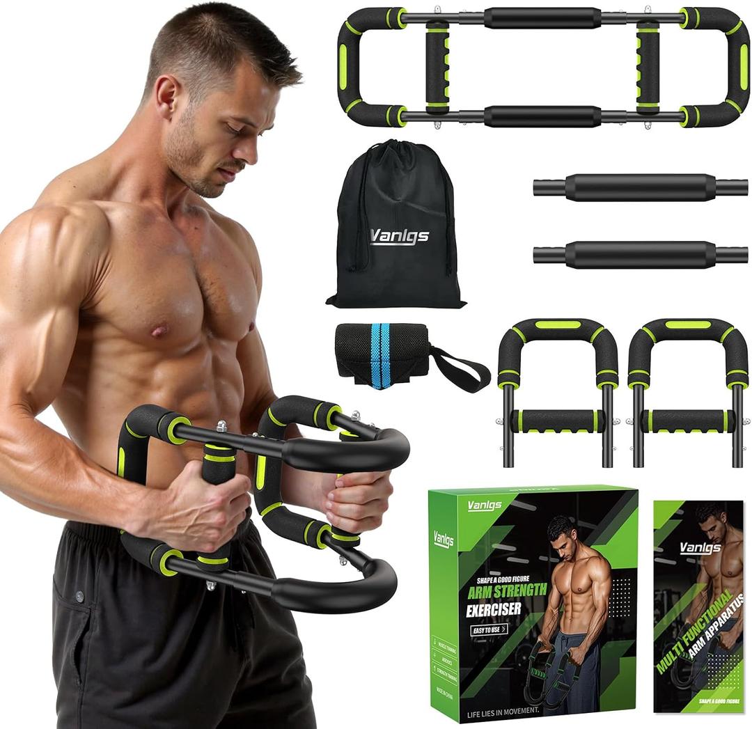 Twister Arm Trainer for Men, Chest Workout Equipment 5-Level Adjustable (40-130lb) with Ergonomic 27 Targets Biceps/Clip/Thigh, Portable Exerciser for Home Gym Travel Fitness