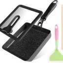 Tamagoyaki Pan - Japanese Egg Pan with Lid - Japanese Omelette pan Nonstick - Omelet Pan for Japanese Food - Square Frying Pan
