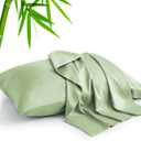 BEDELITE Standard Pillow Cases Set of 2, Rayon Derived from Bamboo, Cooling Pillow Cases for Hot Sleepers & Night Sweats, Breathable Silky Soft Envelope Pillowcases(Sage Green, 20"x26")