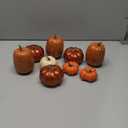 Artgar Pumpkin Decor, 8 PCS Halloween Pumpkin, Metal Cracked Design Foam Pumpkins for Halloween Thanksgiving Fall Home Table Indoor Outdoor Decorations