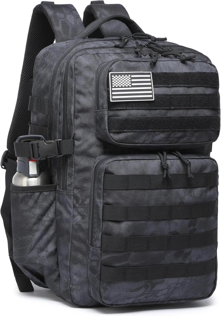 Wotony Military Tactical Backpack for Men Waterproof Daypack 3 Day Assault Pack Molle Bag with Water Bottle Holder