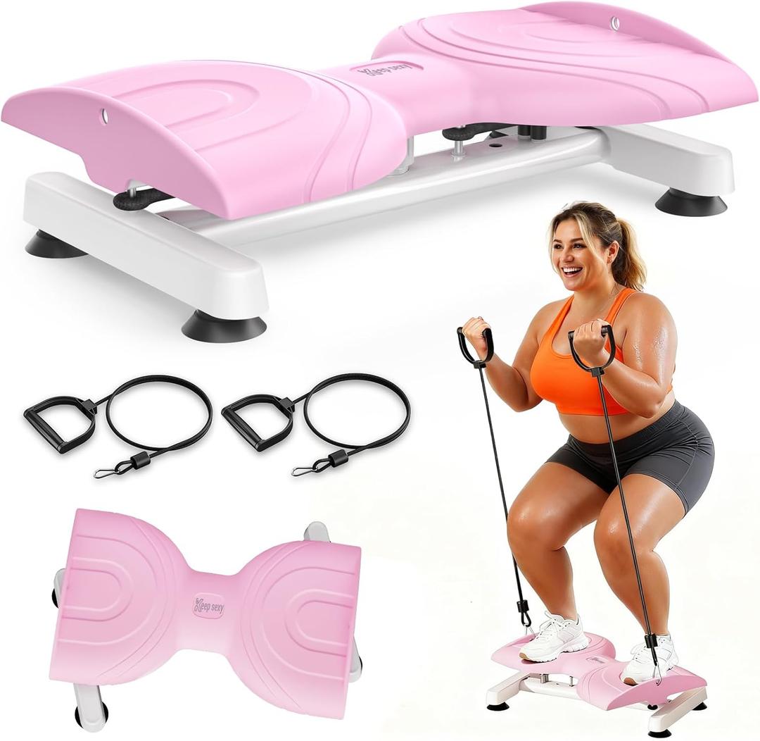 Waist Twister Machine Exercise, Ab Twist Board, Slim Waist and Core Ab Exercise, Noiseless Compact Durable Home Workout Equipment for Women&Men (Pink)
