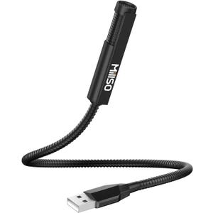 MillSO USB Microphone for Laptop Gooseneck Portable Mini USB Computer Microphone Plug&Play Omnidirectional External PC Microphone for YouTube, Streaming, Podcasting, Recording, Gaming - 1 FT