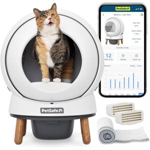 PetSafe ScoopFree SmartSpin Self-Cleaning Cat Litter Box - Advanced Odor Control Technology, App Controlled with Health Monitoring