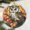 3 x Christmas Ornaments, Dodosky 2.8in Ceramic Owl Ornament, Xmas Decor, Christmas Tree Ornaments, Xmas Decorations for Tree, Holiday Ornament, Gifts for Owl Lovers, Gifts for Women, Men