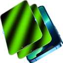 HPTech (2 Pack Designed for iPhone 16e / iPhone 14 / iPhone 13 / iPhone 13 Pro Privacy Screen Protector 6.1 Inch, Tempered Glass Film, Green Gradient Color Anti Spy Anti Blue Light HD Full Coverage