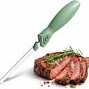 COOK WITH COLOR Electric Knife, 100W Power, Dual Stainless Steel Blades for Precise Cutting, Ergonomic Handle, Low Noise and Vibration, Ideal for Bread, Meat, and Vegetables, Green