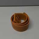 Women's 2 1/4" Wide High Waist Rectangular Stitch-edged Leather Belt, Tan | XS/S-28"