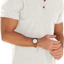 Sailwind Mens Muscle Henley Shirts Lightweight Workout T-Shirt Gym Tee Athletic Short Sleeve with Button M