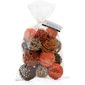 Natural Tones Vase & Bowl Fillers Decorative Balls | Home Decor (Autumn Orange)