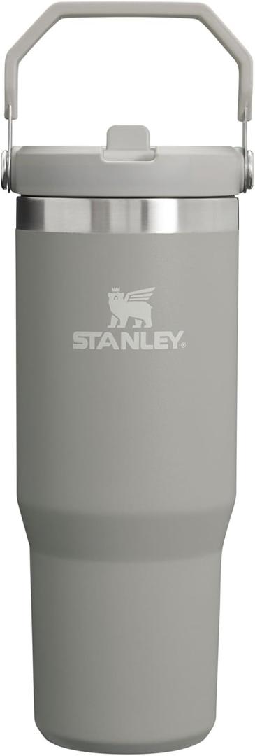 STANLEY IceFlow Stainless Steel Tumbler - Vacuum Insulated Water Bottle for Home, Office or Car Reusable Cup with Straw Leak Resistant Flip Cold for 12 Hours or Iced for 2 Days, Ash, 30 OZ / 0.89 L