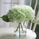 CHASMILE Real Touch Artificial Flowers Hydrangea in Vase for Home Decoration,Artificial Hydrangeas Centerpieces for Tables, Lifelike Fake Hydrangea in Vase for Bathroom, Office and Water Bar