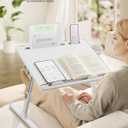 SONGMICS Bed Laptop Desk, Foldable, Adjustable Height, 15.7 x 22 Inches