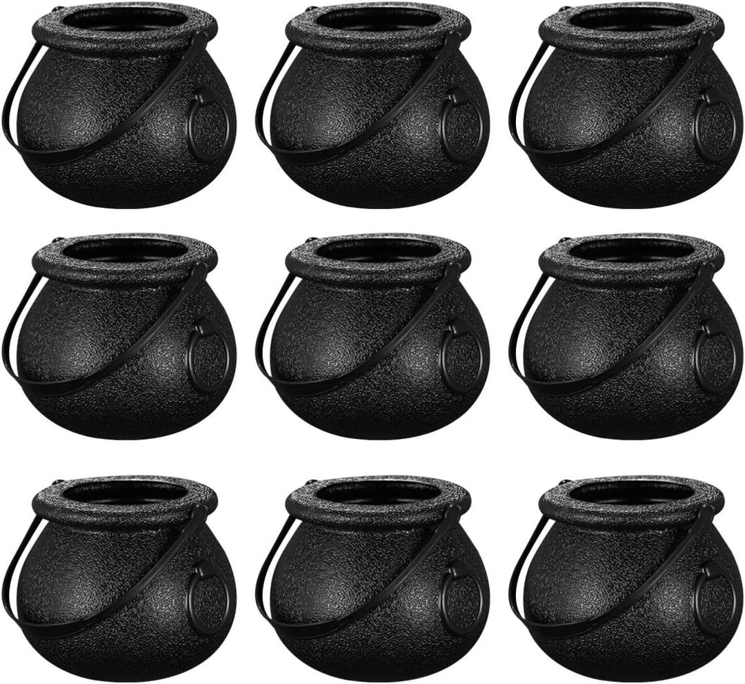 5 x 7 cm Halloween Candy Bucket Witch Cauldron Halloween Candy Bowl Small Black Cauldron 12 Pieces