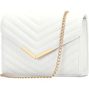 KKXIU Women Formal Vegan Leather Evening Envelope Clutch Purses and Handbags for Party Wedding Prom Bridal (A-white)