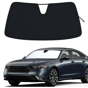PIMCAR Windshield Sun Shade for 2023 2024 2025 2026 Honda Accord, 310T Reflective Polyester Front Window Sun Visor Blocks UV Rays Foldable Sunshade Honda Accord Accessories