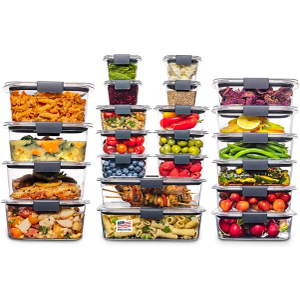 Rubbermaid Brilliance BPA Free 44-Piece Food Storage Containers Set Airtight Leak-Proof with Lids for Meal Prep Lunch and Leftovers
