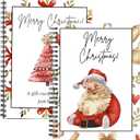 rubeonly 2 Pack Christmas Gift Card Book, DIY Spiral-Bound  Christmas College Survival Gift Card Book Holder, Greeting Cards Holder for College Student Graduation Gifts (Santa Claus +Tree)