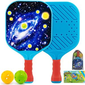 Outdoor Toys for Kids Pickleball Paddles - Outside Beach Yard Games Toy for Kid Ages 4-5-6-7-8-12 Year Old Boys & Girls Gifts, Balls Set of 2, Lightweight & Durable Grip for Small Hands, Beginner