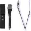 Full Windsor MAGWARE Magnetic Camping Utensil Set and THE SPLITTER Titanium Tongs, Spork and Spatula Bundle, Camping Accessories & Cooking Utensils, Portable & Durable Backpacking Travel Cutlery Set