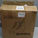 Womens Roller Skates Light Up Wheels, Artificial Leather Adjustable Double Row 4 Wheels Black Roller Skates Shiny Roller Skates Outdoor (Flash Wheel, 37)