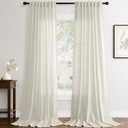 Warm Beige Linen Curtains 84 inch Length 2 Panels Set Modern Farmhouse Living Room Drapes Light Filtering Rod Pocket Back Tab Filtering Privacy Semi Sheer Curtain 84 inches Long