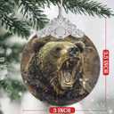 Christmas Ornament, Grizzly Bear Christmas Decoration, Stained Glass Christmas Tree Ornaments, Christmas Ornaments Clearance, Bear Lover Gifts, Xmas Gift for Friend Family Coworker