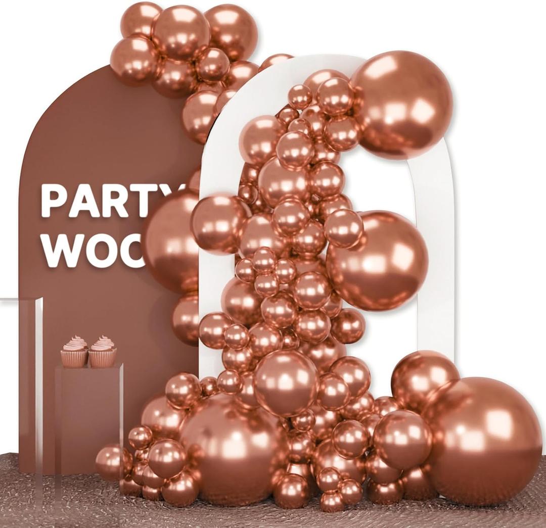 2 x PartyWoo Rose Gold Balloons 140 pcs Different Sizes of 18 12 10 5 Inch Gold Balloon Arch Kit Garland for Birthday Graduation Bachelorette Bridal Shower Wedding Party Decorations Rose Gold-G107