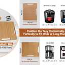 Joy&Grace Appliance Slider for Kitchen Appliances 360° Rolling Sliding Tray for Coffee Maker Countertop, Bamboo Coffee Pot Slider Rolling Tray with Universal Rollers (Natural, Medium 14.5" x 10")