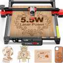 Laser Engraver CK1-55 Laser Cutter 40W, High Precision 5500mW Output, Quick Engraving 30000mm/min, Laser Engraving Machine for Wood Metal Leather (Black)