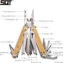 SQT2048 20-in-1 Multitool, Foldable & Self-Locking, Professional Tool for DIY, Home Repairs, Outdoor Camping Must-Have Gifts for Men, Compact, Durable, All-in-One Tool for Every Task, Gold