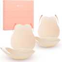 Nipple Covers for Women with lift 2 Pairs, Seamless Silicone Lifting Nipple Cover Reusable with Storage Board (Creme)