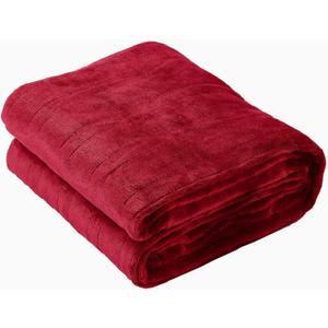 Tefici Electric Heated Blanket Throw, Super Cozy Soft 2-Layer Flannel 50" x 60" Heated Throw with 3 Heating Levels & 4 Hours Auto Off, Machine Washable, ETL&FCC Certified, Home Office Use, Red