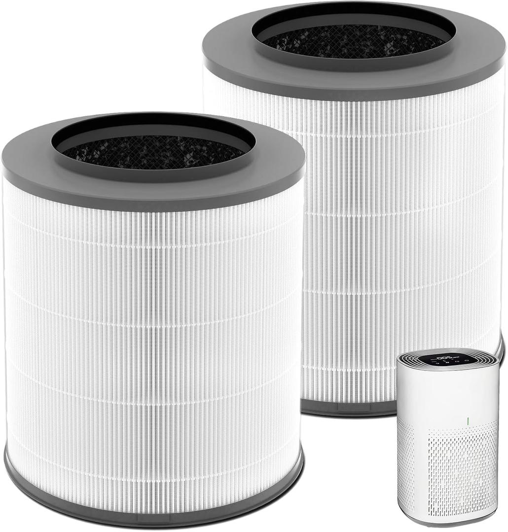 2 Pack 12030 & 11030 Replacement Filter, 1000 Sq. Ft. Capacity, Fit for Clorox Medium Room 11030 & 11031 Air Cleaner, Part #12030, 3-stage Filtration, H13 True HEPA, Activated Carbon Filter