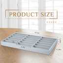 Amylove 2 Pcs Sunglass Organizer Trays Glasses Stackable Jewelry Trays Sunglass Organizer Display Box(18 Grids,Gray)