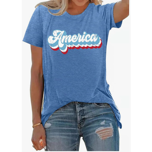 4th of July Shirts for Women America Printed Tshirt Patriotic Vintage USA Tee Tops, Size: XL