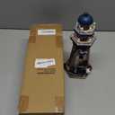 Rustic Wood Lighthouse Decor Nautical Tabletop Centerpiece Wooden Lighthouse Ocean Beach Themed Sculpture Indoor Outdoor Coastal Decor for Home Party Mantel 10.25" H