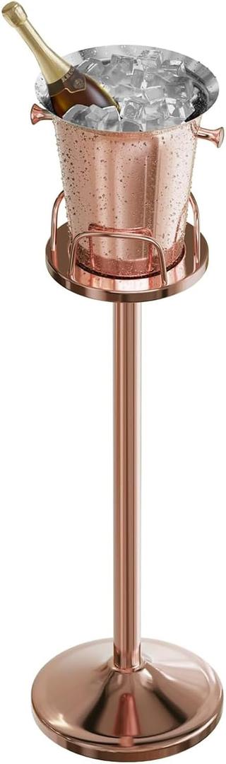 Ice Bucket with Stand Standing Champagne bucket for Party Stainless Steel Wine Bucket Wine Cooler with Stand 5L Wine Chiller for Bar Ktv Weding