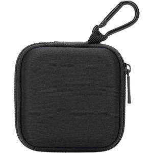 Ginsco Mini-Portable Hard Shell Square Earbuds Case for Apple EarPods/Samsung Galaxy Wired/Wireless Earbuds, Cell Phone Accessories Organizer with Carabiner for Earphones Tech Pouch (Black)