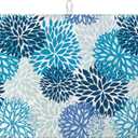 Blue Floral Dish Drying Mat for Kitchen Counter Microfiber Absorbent Dish Kitchen Drying Mat Draining Reusable Washable for Dishes/Utensils/Counterto