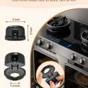 Stove Knob Safety Covers - 5 Pack Heat Resistant Oven Knob Covers for Child Safety with 3M Strong Adhesive, Gas Stove Knob Covers with Dual-Button Locks & Visual Design, Black