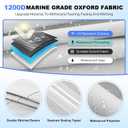 Boat Cover 17-19ft, Bass Tracker Boat Cover with Sand Bag Mooring Kit, 1200D Marine Canvas Waterproof Heavy Duty Boat Covers for 17 feet 18ft 19' Foot V Hull Bass & Runabout Boat,Gray