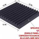 96 Pack Allxinlog Absorb the echo Acoustic Foam Panel Wedge Studio Soundproofing Wall Tiles 12" X 12" X 1"(Accompanied By Double-Sided Adhesive Tape) (96-BLACK)