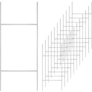 12 Pack Heavy Duty Metal H Frame Wire H Long Stakes, 30'' x 10'' Yard Sign Stake for 4mm Corrugated Signs