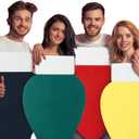 4 Pcs Christmas Lightbulb Costume Felt Panel Christmas Tree Decoration Outfit Large 37.4 Inches Vibrant Colors Funny Dress up for Adults Holiday DIY Parties Photo Props, No Straps