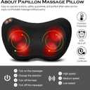 Papillon Mothers Day Gifts for Mom, Back Massager with Heat, Shiatsu Neck Massager Pillow for Back, Neck, Shoulder, Foot & Lower Back Pain Relief, Relaxation Gifts for Women/Mom/Fathers Day (Black)